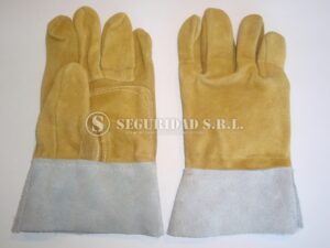 Guante de cuero amarillo puño corto reforzado | SEGURIDAD | Guantes