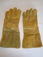 Guante de cuero amarillo puño largo reforzado