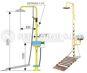 Ducha combinada con lavaojos. | SEGURIDAD | Protección Ocular
